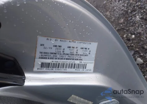 1999 Mazda Mx-5 Miata Leather Pkg/Popular Equipment Pkg/Sports Pkg/Touring Pkg z USA, uszkodzony, nr VIN JM1NB3536X0132520